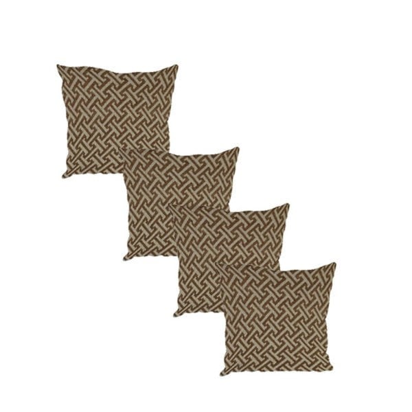 ISTOOLS Multifunctional Eden Brown Bloc Pattern Geometry Coffee Table Storage Ottoman Pouffe – Stylish Living Room Footstool