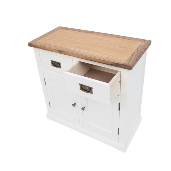 Cabinet Bits Cosenza Off White 2 Drawer 2 Door Sideboard Chrome Cup Handle