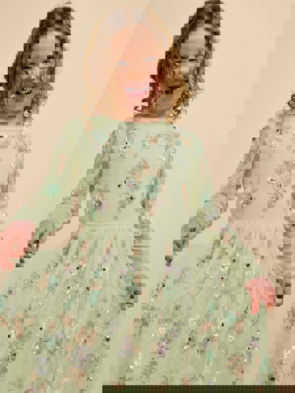 GWD Aimee Sequin Embellished Sage Dress