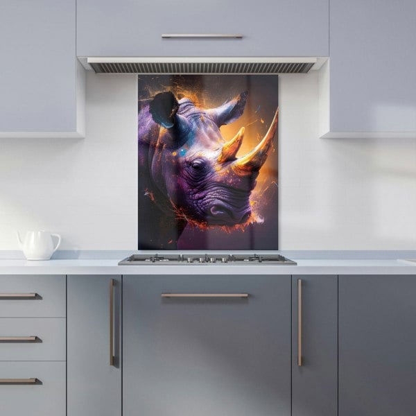 Warren Reed - Designer Golden Rhino Face Splashart Kitchen Splashback