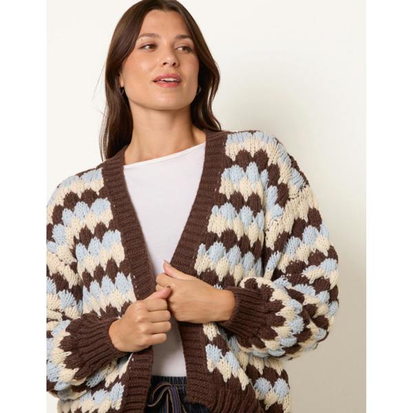 Blue Vanilla Multicoloured Striped Cardigan