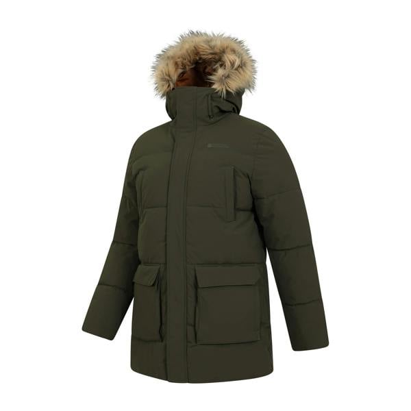 Mountain Warehouse Mens Fern Water Resistant Padded Parka - Khaki Green - 