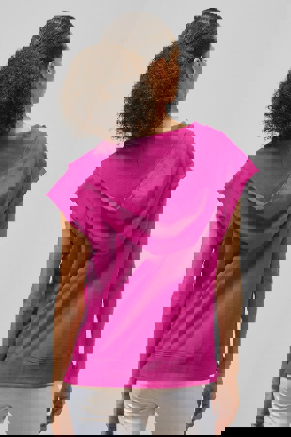 ENORSIA Sleeveless Raw Edge Hoodie