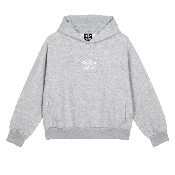 Umbro Women's Core Hoodie - Grey Marl/White