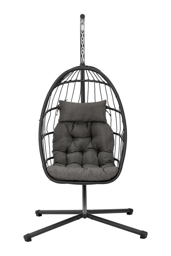 Living and Home Hanging Chair with Stand and Cushion for Indoor and Outdoor