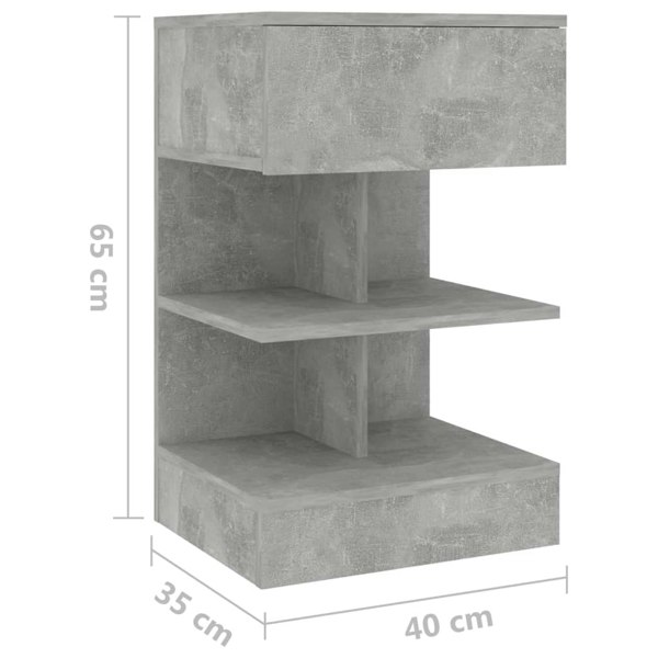 Berkfield Bedside Cabinets 2 pcs Concrete Grey 40x35x65 cm