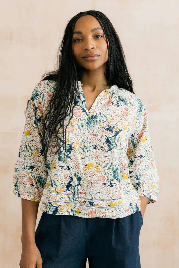 Lily & Me Zoe Organic Cotton Ditsy Print Blouse