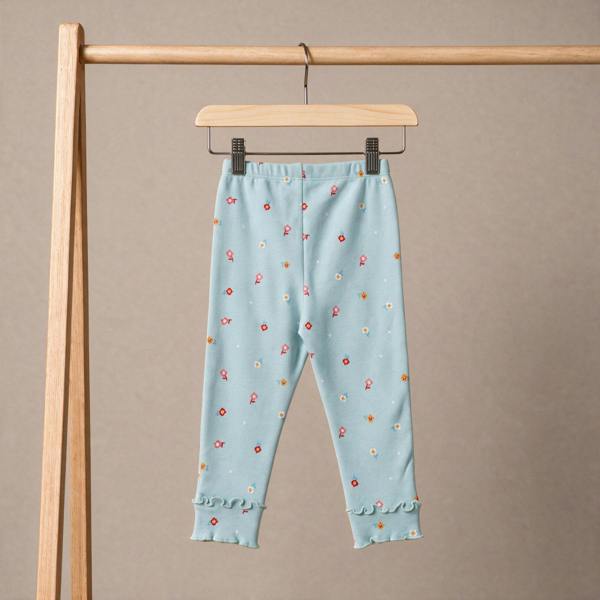 Mini Cuddles Baby Girls Printed Leggings Pack of 3, White, Mint and Navy Blue