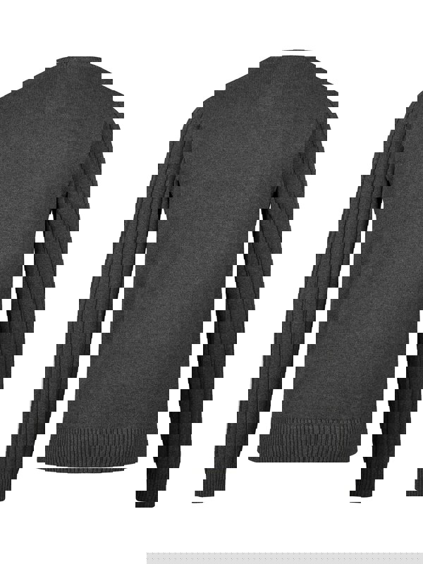 Luke 1977 Mitcham Cable Knit Jumper - Charcoal