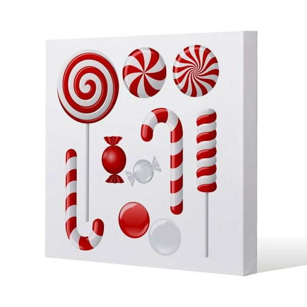 Benjamin Tate Design Different red and white candies (canvas)