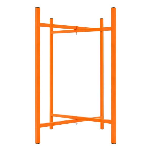 Three 750mm high mortar board stands in bright orange, featuring a sturdy metal frame with a smooth finish and secure crossbars