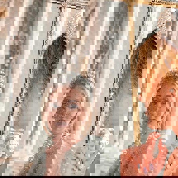 pearl padded headband for bride hair up