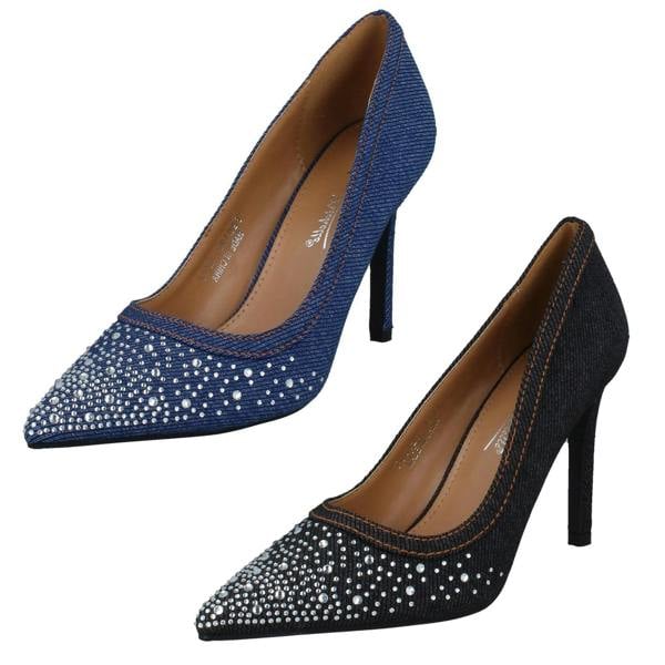 Anne Michelle Ladies Anne Michelle Diamante High Heel Shoes F90120