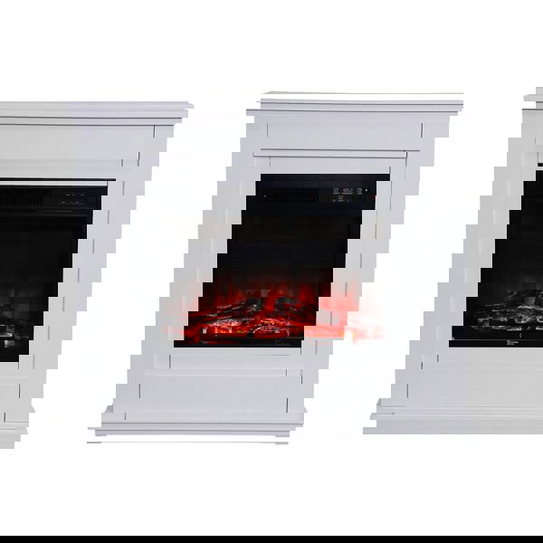 39 Inch Electric Fireplace Suite White Mantel Surround Electric Log Burner Heater Fireplaces Living and Home