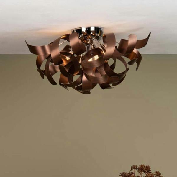 Pagazzi Lighting Seren Copper Flush Ceiling Light
