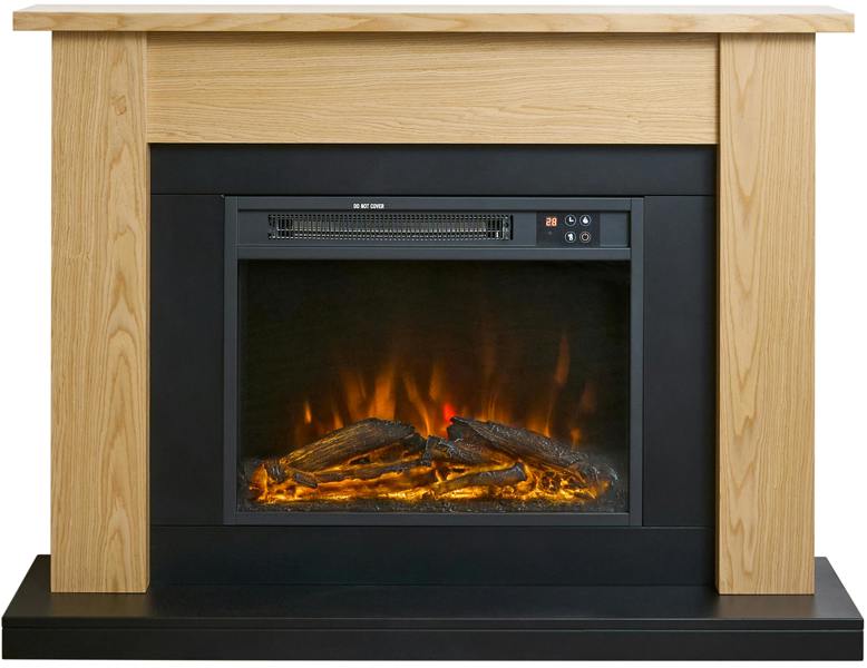 Sureflame Banbury Electric Fireplace Suite in Oak & Black, 43 Inch