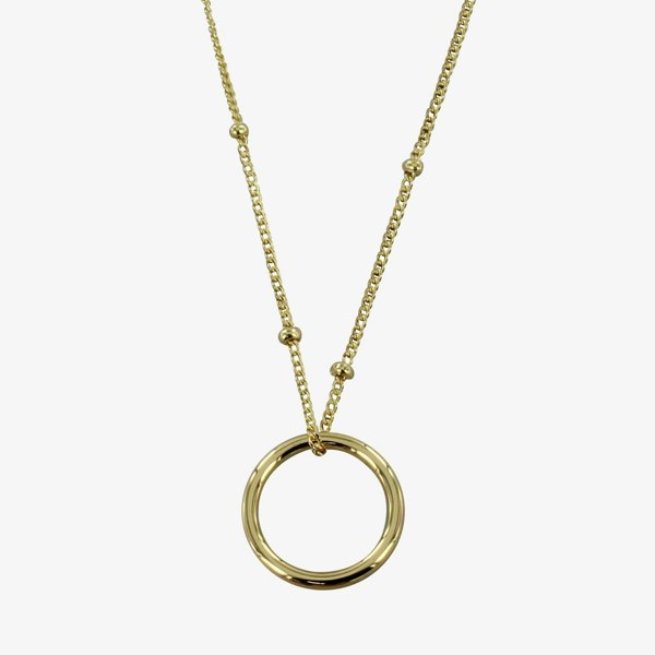 Sterling Silver Halo & Bead Necklace - Reeves & Reeves