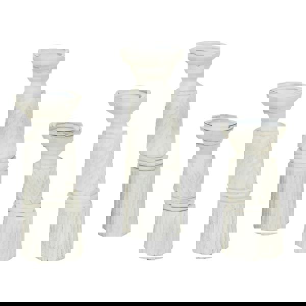 Hill Interiors Carved Candle Holder - White - 