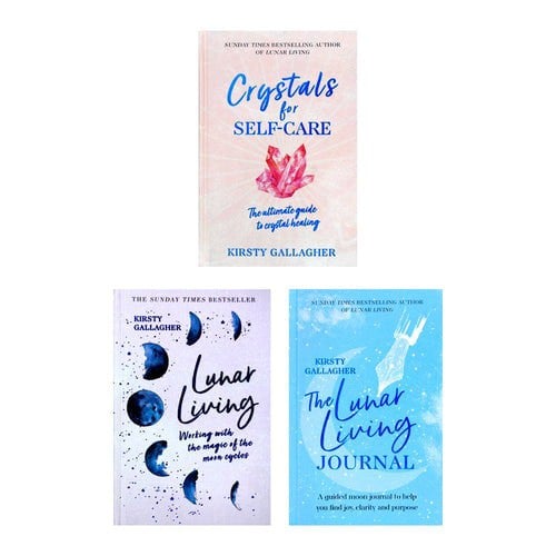 Kirsty Gallagher 3 Book Set Crystals for Self-Care, Lunar Living, The Lunar Living Journal