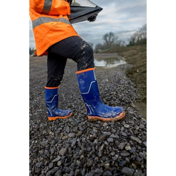 Muck Boots Grit S5 Rubber Women's Blue/Orange Wellington Boots