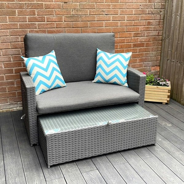 Outdoor Living Oasis 2 Seater Garden Patio Outdoor Rattan Furniture Sofa Sun Lounger Daybed