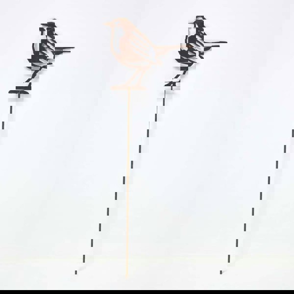 HOMESCAPES Steel Robin Garden Stake Decorations, Set of 2