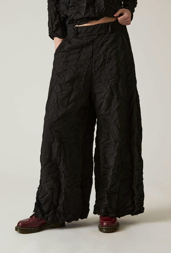 James Lakeland Crinkled Black Trousers