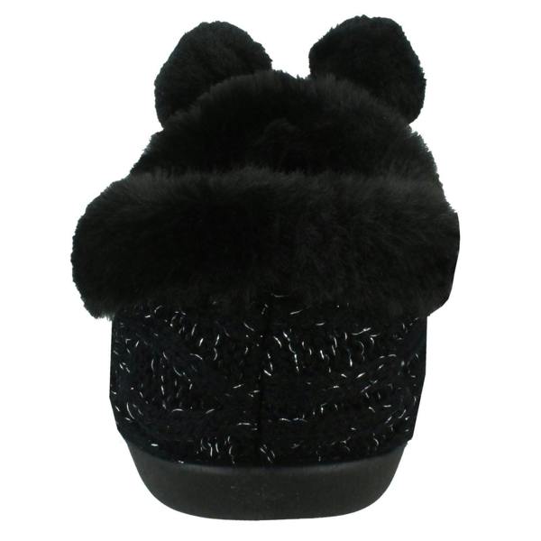 Rose Bank Ladies Rose Bank Memory Foam Knitted Pom Pom Slippers Chloe