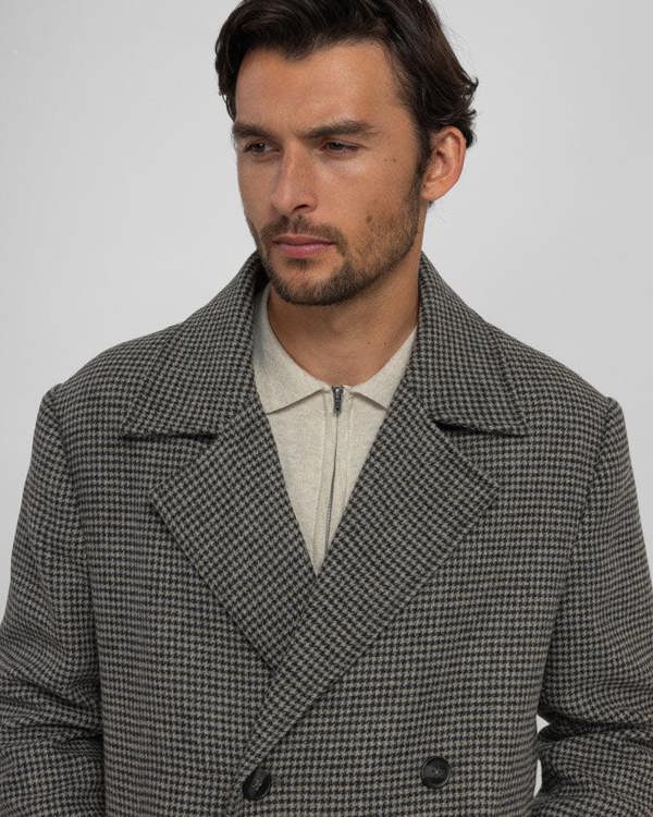 Steel & Jelly Ogden - Double-Breasted Oversized Houndstooth Overcoat