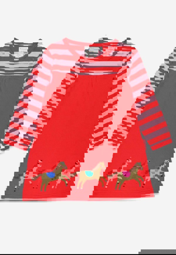 Organic Pink Horse and Pony Applique Dress - Toby Tiger