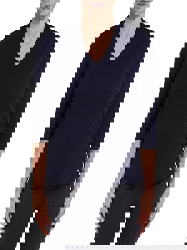 PennyPlain High Back V-neck Top - French Navy