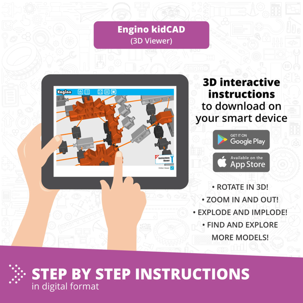 Engino STEM Junior Robotics Set (including plastic tub, ERP MINI CONTROLLER, 1 touch sensor,1 LED, USB cable & 1 motor)