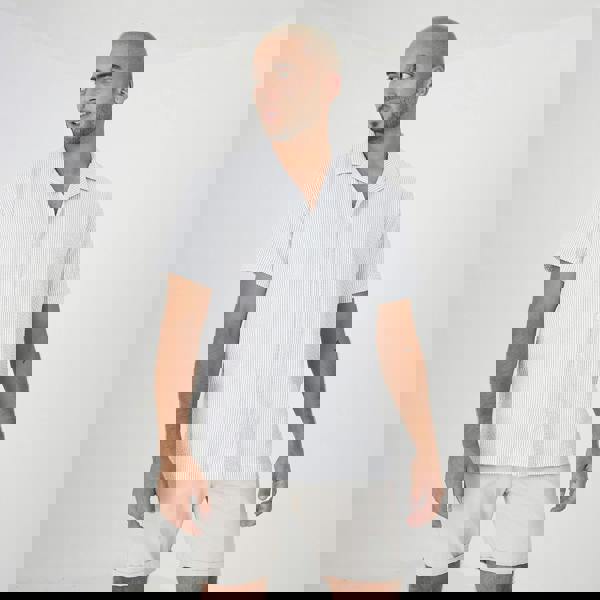 Brave Soul Green Cotton Short Sleeve Revere Collar Shirt - Green Image 1