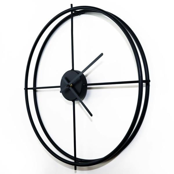 WALPLUS WC2138 - Black Larry's Minimalist Iron Wall Clock - 50 cm / 19.7 in