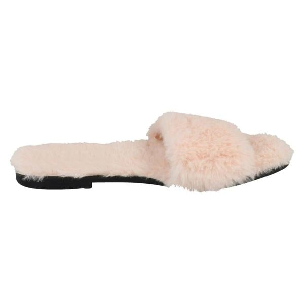 Savannah Ladies Savannah Flat All Fur Slider Mules F00090