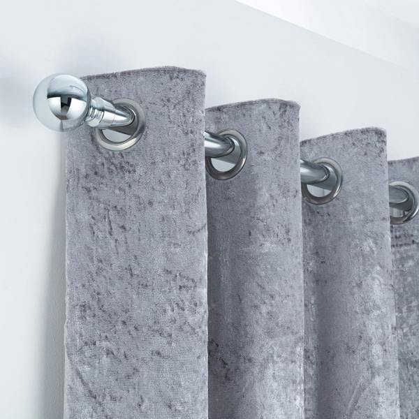 A.Unique Home Plain Ball Extendable Curtain Pole (25/28mm) (Nickel,120cm - 220cm)