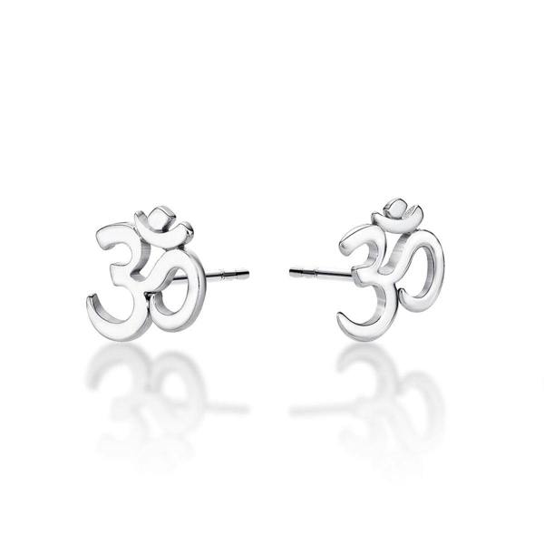 namana 925 Sterling Silver Divine OM Stud Earrings For Women