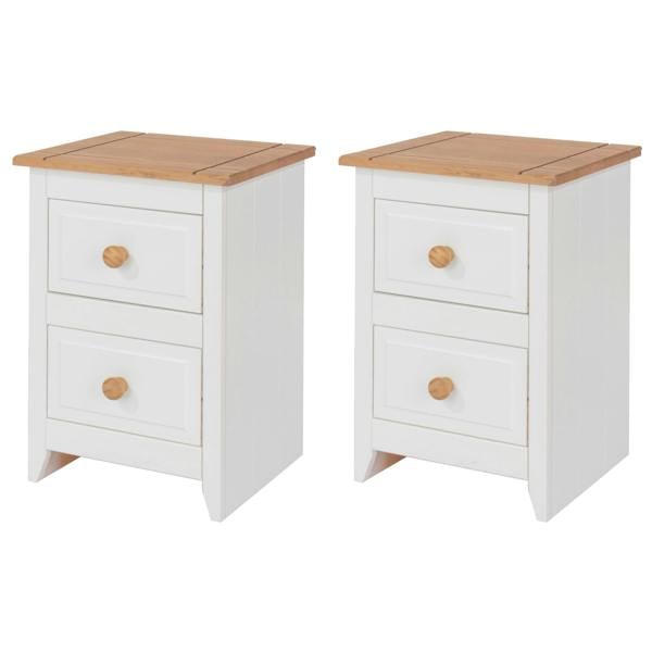Core Products Set of 2 Capri 2-Drawer Petite Bedside Cabinets