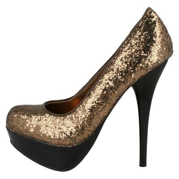 Spot On Ladies Spot On Sparkly Party Heels