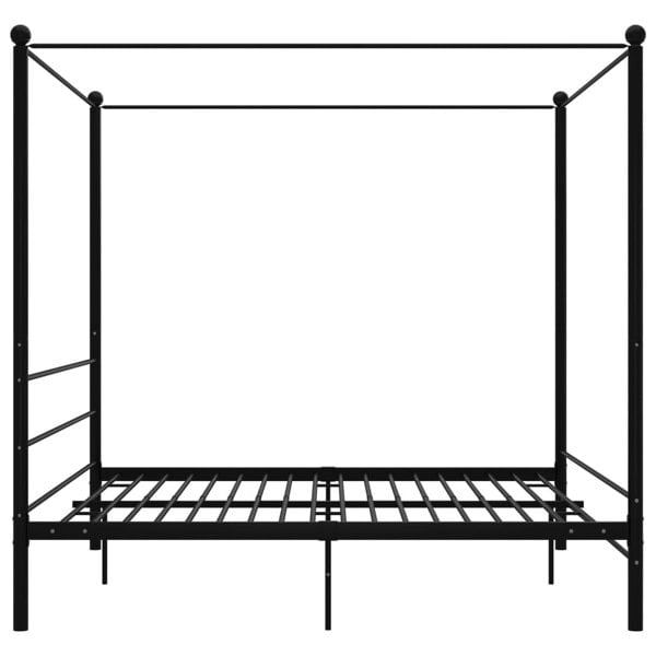 Berkfield Canopy Bed Frame Black Metal 200x200 cm