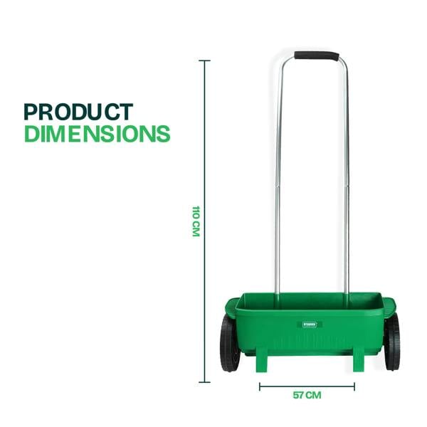 My Garden Outdoor Living My Garden Lawn Spreader 12 Litre Rotary Seed Grit Salt Spreader with Protective Roof & 110CM Long Handle Grass Spreader
