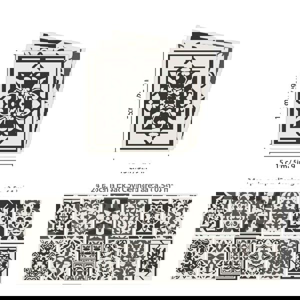 WALPLUS WT1571 - Ethor Dark Grey Mediterranean Wall Tile Sticker Set - 15 x 15 cm (6 x 6 in) - 24 pcs