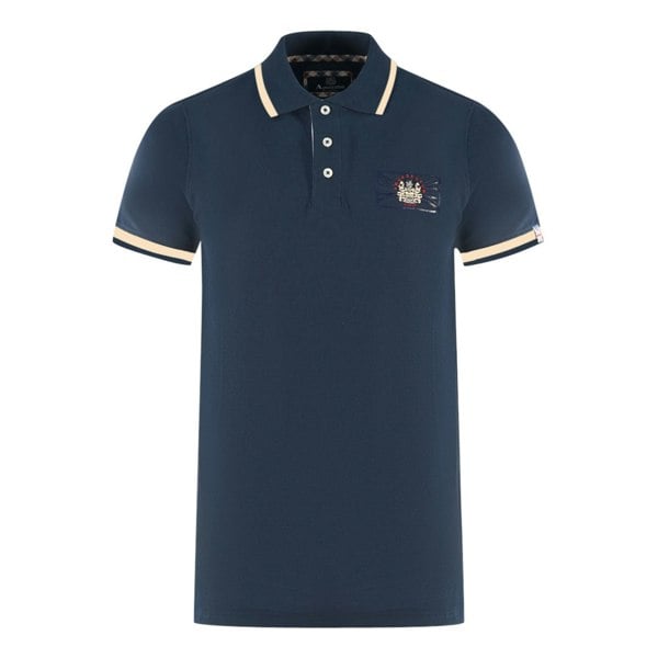 Aquascutum London Union Jack Polo Shirt - Navy Blue