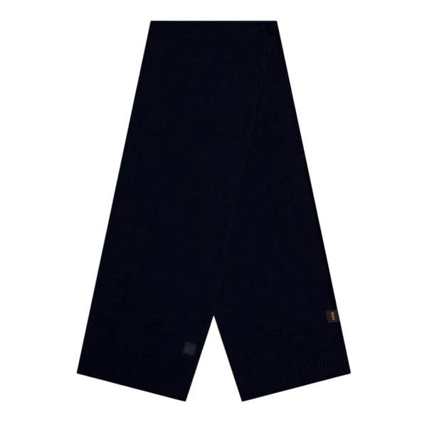Boss Logo Knitted Scarf - Blue Melange - 