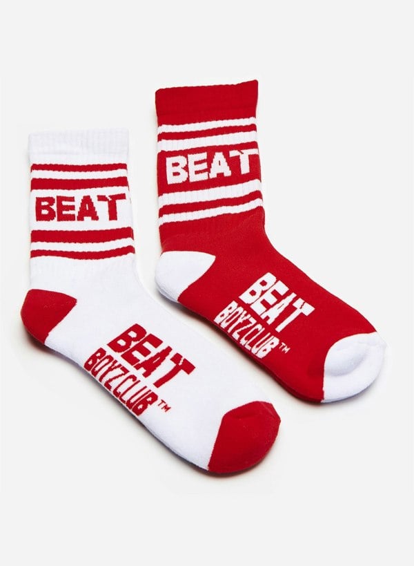Beat Boyz Club Beat Twin Pack Socks - Red/White