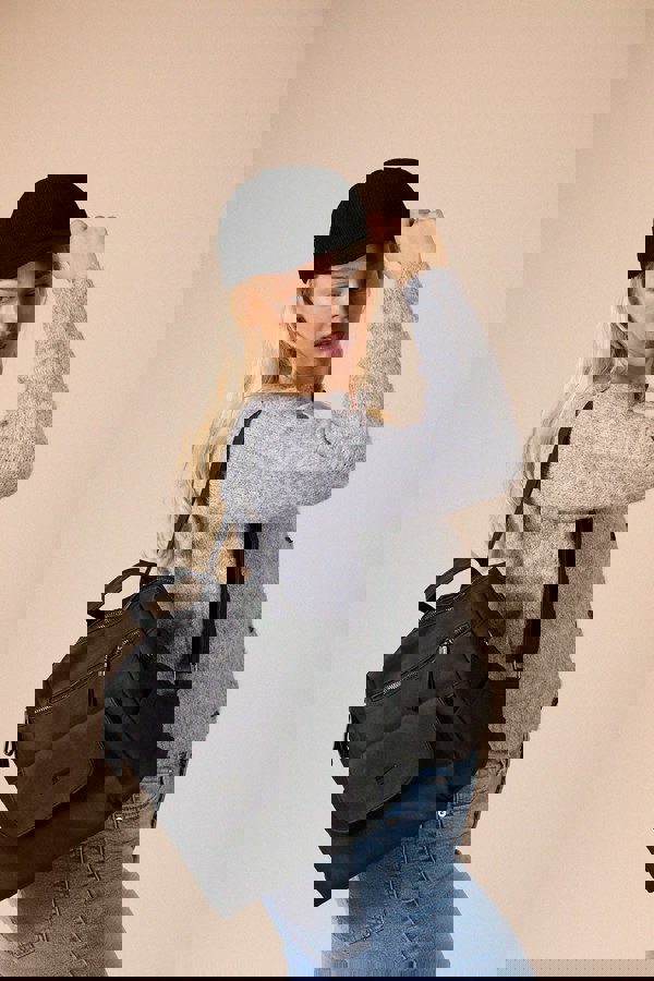 SVNX Faux Leather Backpack In Black