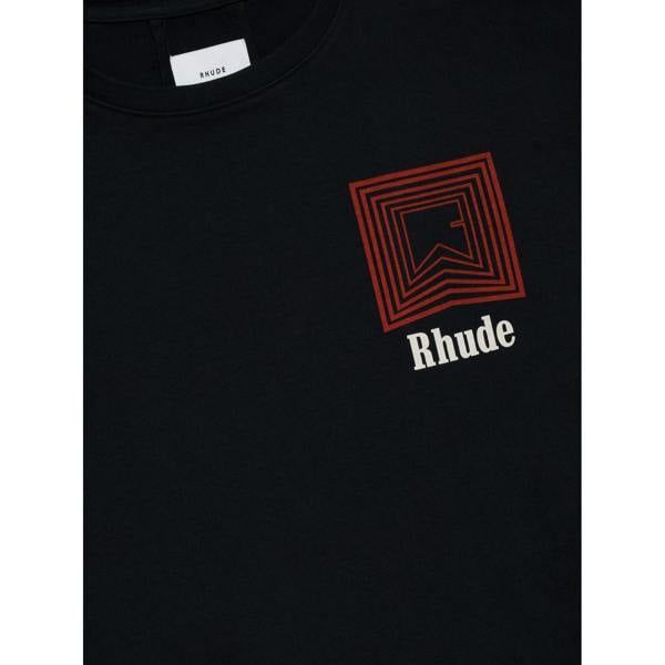 Rhude Chevron Repeat Logo T-Shirt   in  Black