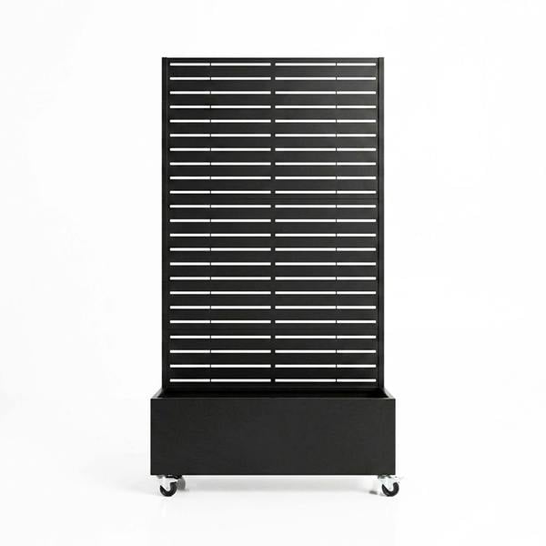 Nicoman Metal Indoor/Outdoor Privacy Screen with Plant Pot - Slats