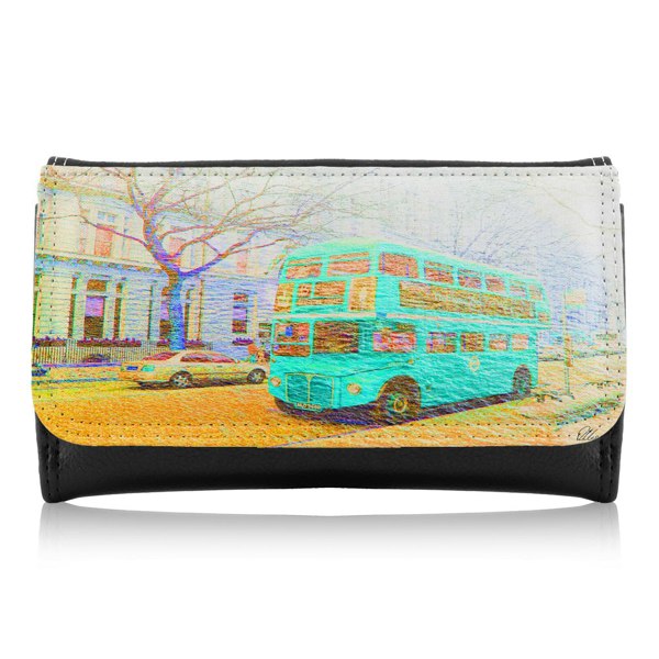 Benjamin Tate Design London Bus Green Front Maxi Purse