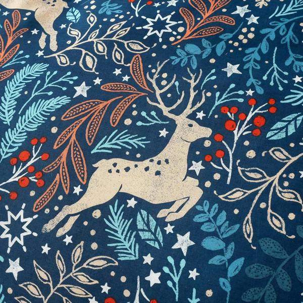 Winter Stags Blue Duvet Cover Set